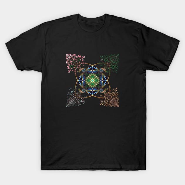 Four Seasons Mandala T-Shirt by Vidi Studios